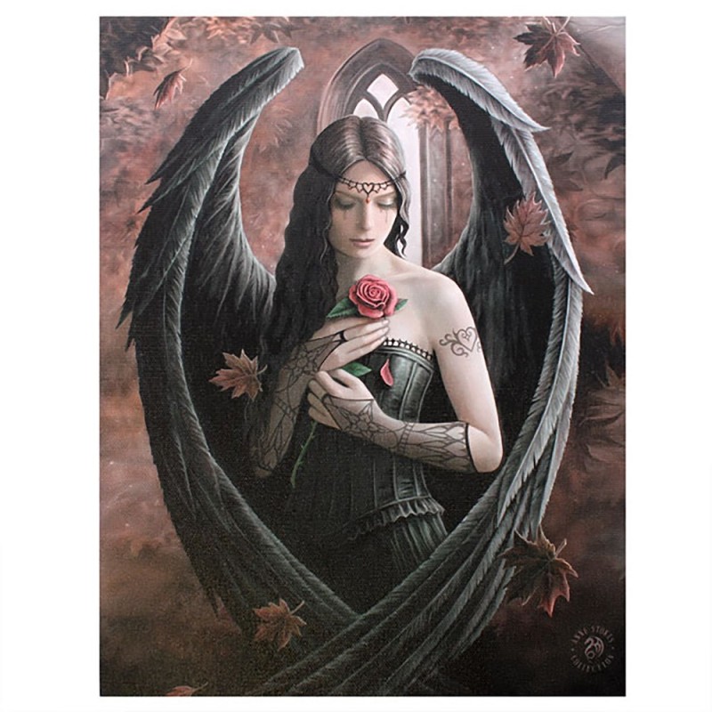 19 x 25 cm großes Angel Rose-Leinwandplakat von Anne Stokes