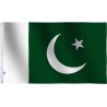 Pakistan Crescent Moon Star Green White Country Sports Independace Day Flag 5x3