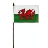 Welsh Red Dragon Green White Cymru Wales Patriotic Hand Party Flag 6" x 4"