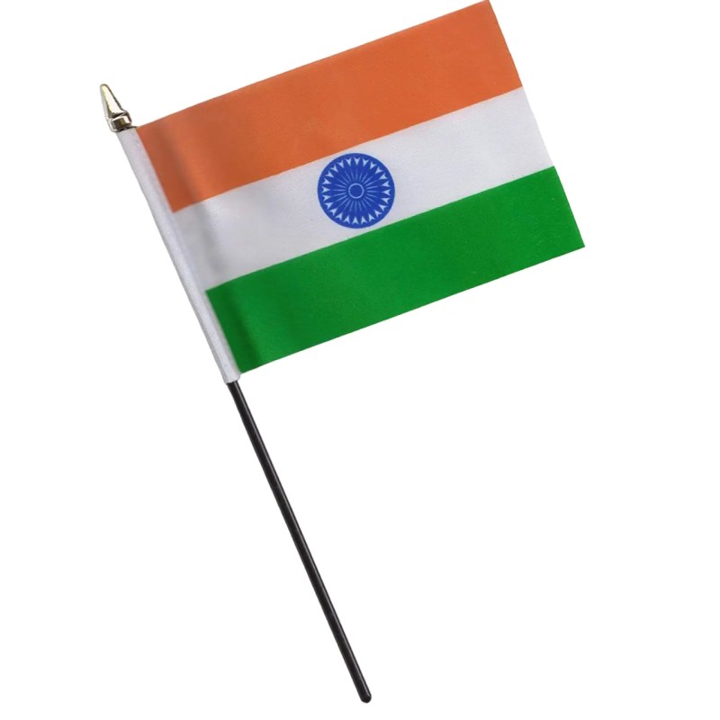 India Country Flag Cricket Sports Independace Day Hand Table Party Decor Flag