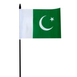 Pakistan Crescent Moon Star Green White Country Sports Independace Day Hand Flag