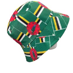 Teens Adult 90s Dominica Flag Reversible Bucket Fisherman Fancy Dress Sun Hat