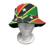 Teens Adult 90s St Kitts Flag Reversible Bucket Fisherman Fancy Dress Sun Hat