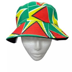 Teens Adult 90s Guyana Flag Reversible Bucket Fisherman Fancy Dress Sun Hat