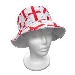 Teens Adult 90s England Flag George Cross Bucket Fisherman Fancy Dress Sun Hat