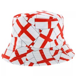 Teens Adult 90s England Flag George Cross Bucket Fisherman Fancy Dress Sun Hat