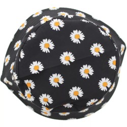 Unisex Teens 90s Adult Black Daisy Daisies Bucket Fisherman Fancy Dress Sun Hat