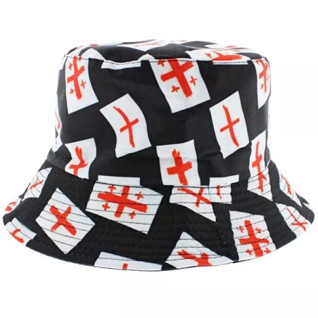 Teens Adult Black England Flag St George Cross Bucket Fisherman Sun Hat Gift