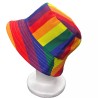 Unisex Teens 90s Adult Rainbow Stripes Bucket Fisherman Fancy Dress Sun Hat