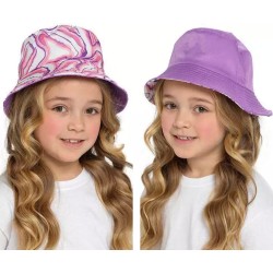 Girls Tie Dye Pink Purple Summer Fisherman Bucket Sun Hat Age 3-6 Or 7-10 Yr