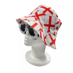 England George Flag Red White Bucket Hat & Football Sunglasses Euro Fancy Dress