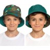 Boys Reversible Green Leaf Design Fisherman Bucket Sun Hat Age 3-7 Or 7-10 Yr