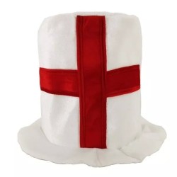 Teens Adult England Flag George Cross Football Fancy Dress Velour Feel Top Hat