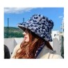 Fluffy Soft Blue Leopard Winter Warm Fashion Unisex Womens Ladies Bucket Hat