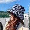 Ladies Womens Fluffy Plush Warm Fleece Leopard Cow Print Tye Dye Bucket Hat Gift