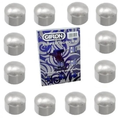 12 Pair Caflon Silver Plated Plain Ball Ear Piercing Studs Regular 4mm