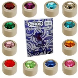 12 Pairs Caflon Titanium Assorted Birthstone Ear Piercing Studs Regular Size 4mm