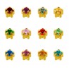 12 Pairs Caflon Gold Plated Assorted Birthstone Ear Piercing MINI Claw Studs 2mm