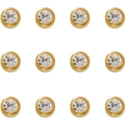 12 Pair Caflon Gold Plated April Clear Birthstone Ear Piercing Large Studs 5mm