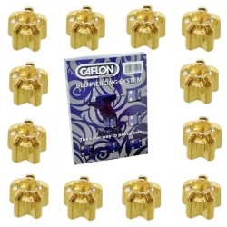 12 Pair Caflon Gold Plated April Birthstone Ear Piercing MINI Clawset Studs 2mm