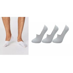 Fresh Feel 3 Pairs Mens Plain Trainer Liner Invisible Loafer Socks White 6-11