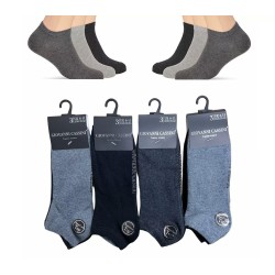 6 Pair Mens Plain Dark Mix Black Grey Honey-Comb Top Trainer Liner Socks 6-11