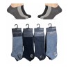 6 Pair Mens Plain Dark Mix Black Grey Honey-Comb Top Trainer Liner Socks 6-11