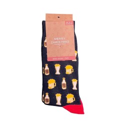 Mens Funny Novelty Christmas Turkey Dinosaur Penguins Beer Pints Socks Gift 6-11