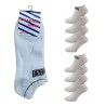 6 Pair Mens Classic Sport Logo White Cotton Trainer Liner Socks 6-11