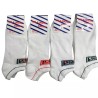 6 Pair Mens Classic Sport Logo White Cotton Trainer Liner Socks 6-11