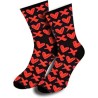 Womens Unisex Black Red Love Heart Kisses Novelty Valentines Socks Gift Size 5-8