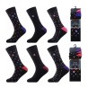 6 Pairs Mens Socksation Black Luxury Spotty Suit Socks 6-11 Fathers Day Gift