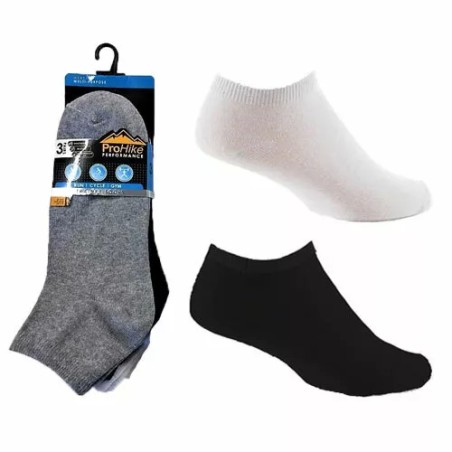 Pro Hike 6 Pair Mens Boys Plain Trainer Liner Socks 6-11 Black White Grey Mix