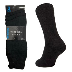 3 Pairs Mens Black Thermal Winter Warm Work Walking Hiking Boot Socks Size 6-11