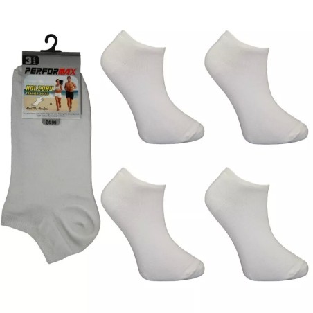 6 Pair Womens Girls Performax White Cotton Trainer Liner Sports Socks 4-6.5