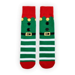 Mens Boys 3D Reindeer Pom Pom Elf Button Festive Funny Novelty Christmas Socks