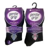 6 Pairs Womens Black Argyle Roses Gentle Grip Honey-Comb Non Elastic Socks 4-8