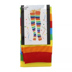 Rainbow Over Knee Stripe Stockings Socks Festival Dance Clown Party Fancy Dress