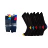 6 Pairs Mens Plain Blue Black Colored Heel & Toe Socks  6-11 Fathers Day Gift