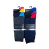 6 Pairs Mens Plain Blue Black Colored Heel & Toe Socks  6-11 Fathers Day Gift