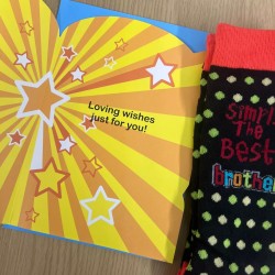 Happy Birthday Brill Best Brother Greeting Card & Socks Gift Set Personalise