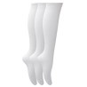 3 Pack Girls White Fresh Feel School Uniform Long Knee High Cotton Lycra Socks