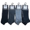 12 Pairs Mens Plain Dark Mix Black Grey Honey-Comb Top Trainer Liner Socks 6-11