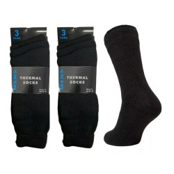 6 Pairs Mens Black Thermal Winter Warm Work Walking Hiking Boot Socks Size 6-11