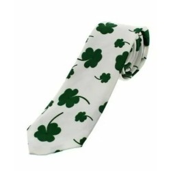 St Patrick Day Ireland Green White Orange Shamrock Clover Skinny Fancy Neck Ties