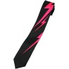 Black Pink Lightning Bolt Formal Fancy Dress Funky Skinny Tie Music Gift