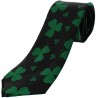 St Patricks Day Black Green Lucky Clover Satin Feel Fancy Dress Party Skinny Tie