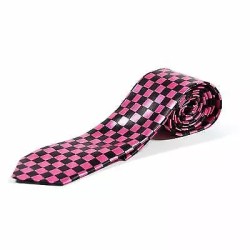 Assorted Pink Tartan Stripe Cheq Plain Skinny Smart Formal Fancy Dress Neck Ties