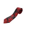 Halloween Fancy Dress Gothic Emu Theme Black Red Skull Skeleton Hands Skinny Tie