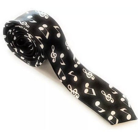 Black And White Musical Music Notes Formal Fancy Dress Funky Skinny Tie Gift